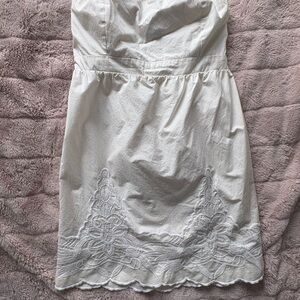 Old Navy White Strapless Embroidered Sundress